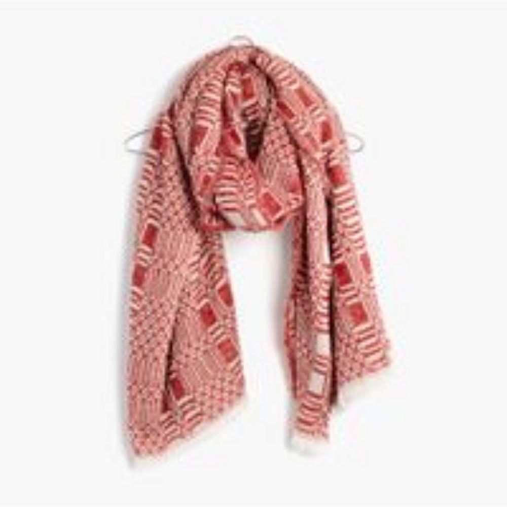 Madewell Cinnamon Geo-Patchwork Scarf NWT